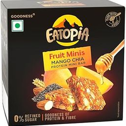 Eatopia Mango Chia Fruit Minis | 100% Natural Energy Bar, No Preservatives | Sugar Free Healthy Breakfast Snacks | Dry Fruits Protein Bars | Pack Of 1 (5 Minis) | Oats & Honey, Nuts & Seeds,120 Gram-picture-15