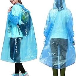 HACER Disposable Raincoat Poncho with Hood Water Resistant Emergency Rainwear Barsaati for Outdoor Travel Men Women (Random Color, Pack of 10)-image-27