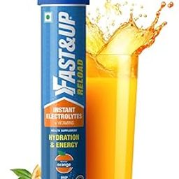 FAST&UP Reload O.R.S, Effervescent Electrolyte Tablets for Daily Rehydration, Orange Flavour - 20 Effervescent Tablets, Blue-17
