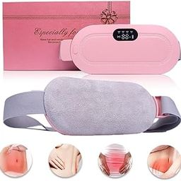 MOROVIK Period Cramp Relief Heating Pad Pain Device with 4 Massage Modes for Menstrual Pain and Belly or Back Pain Relief, LED Display, Comfortable Belt (PINK)-image-10