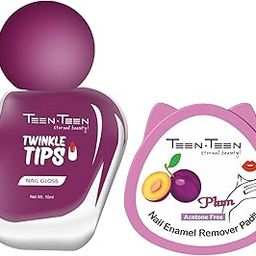 TEEN TEEN Twinkle Tips Nail Polish 10 ml - Shade 24 With Nail Polish Remover Pads-image-72