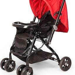 Little Rides Explorer Pearl Baby Stroller/Pram for 0 to 3 Years, New Born/Kids, with Safety Belt, Adjustable backrest, 360 Swivel Wheel, Large Storage Basket, Reversible Handlebar Net (Red)-14