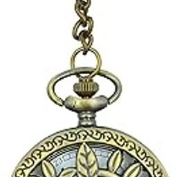 Premium Pocket Watch Flower Antique Key Chain Vintage Bronze Analog Pocket Watch Stainless Steel Metal Car Bike Home Keychain With Key Ring Anti Rust Gift For Men & Women-image-87