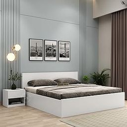 Wooden Street Harper Queen Size Bed Stylish Double Bed with Storage in Premium Engineered Wood, Frosty White Finish, 1-Year Warranty.-21