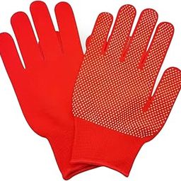 PVC Dotted Tennis Cricket Batting Gloves with Dotted Pattern, Black and White for Cricket, Bike Riding & Everyday Task (Orange, 6 Pair)-image-10