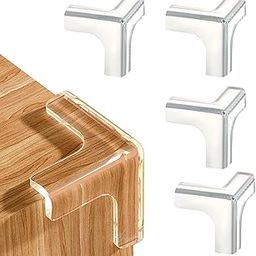 GLUN® 3 Side Baby Proofing Corner Guard, Pack of 1 (4 Piece), T Shape Self Adhesive Corner Protectors, Child & Infant Safety Bump 3 Side Corner Guards-17