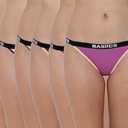 BASIICS Moda Fashionable Brief Panty for Women | Antibacterial Brief Underwear Panties for Women Innerwear Pack of 6-image-2