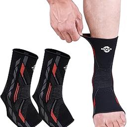 Nivia Knitted Ankle Support, Breathable, Ergonomic Compression Sleeve for Enhanced Ankle Stability, Injury Prevention, and Pain Relief (Red, L) For Men & Women, In Pair-31