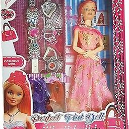 BKDT Marketing BKDT Marking Amazing Doll Toy for Girls Moveable Arms, Elbow, Hands, Legs with Dressses & Fashion Accessories (Perfect Doll)-image-20