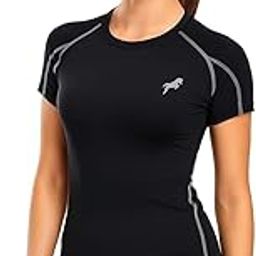 Women's Compression Fit Sports T-Shirt – Black Fitness Wear, Quick-Dry Activewear Top for Gym, Yoga & Running-picture-24