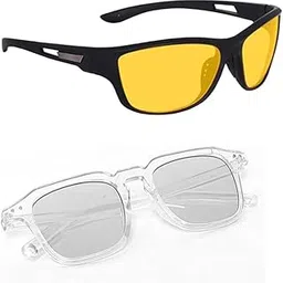 elligator Night Driving HD Vision Glasses & Day Sunglass for Men & Women | Full-Rim Cover Eyewear for Driving, Cycling, Sports | Lightweight Flexible Optical Frame for All-Day Comfort -ND-17-picture-4