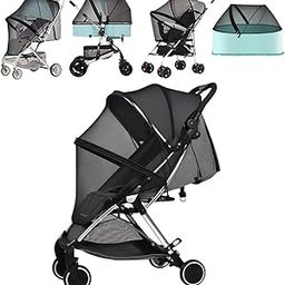 Mosquito Netting for Baby Stroller Full Cover Breathable and Stretchable Net Portable & Durable Zipper Mesh Mosquito Net Easy to Install for Infant Car Seat Bassinets Carrycot Cradles Black-image-20