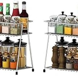 CR18 COLLECTION COMBO SET OF 2 PCS Stainless Steel 2-Tier Rack Shelf, 38 x 15 x 28 cm, Silver(COMBO SET OF 2 PCS RACKS)-image-46