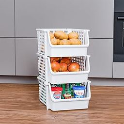 TEX-RO Kitchen Organizer Rack Stand | Vegetable Stand for Kitchen Storage Rack | Multi-Purpose Rack for Kitchen Storage | Durable Kitchen Racks for Storage Vegetables, Fruits (3 Layer, Large)-50
