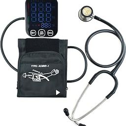 Dishan Digital S04 LED Blood Pressure Monitor with Voice Report & Excel III Stethoscope for Home Measurement Bp Monitor (Black)-5