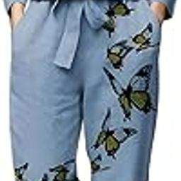 Women's Cotton Blend Butterfly Printed Crop Top Co-Ords Set|Coordinate Set|Summer Wear| Printed Crop Top with Pant Set (CS ButterFly)-image-32