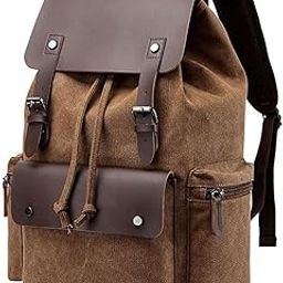 Eco Friendly Travel Laptop Backpack Made of Water Resistant Sustainable Canvas and Vegan Leather for Men and Women for Travel Hiking Work-image-96