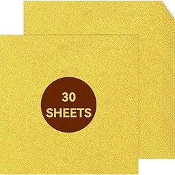 Gold Glitter Cardstock 12 x 12, Paper for Cricut, Thick Card Stock for Card Making, Scrapbooking, Craft(250Gsm 30Sheets)…-image-25