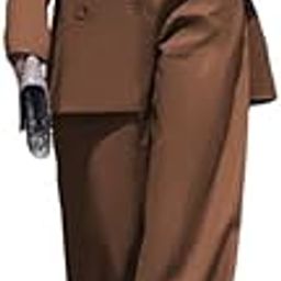 Women's Fashion Formal Two-Piece Pant Suit Set Work Wear Brown Suit Jacket & Wide Leg Pant Set-11