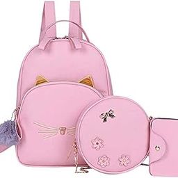 Fashion Girls 3-PCS Fashion Cute Mini Leather Backpack sling & pouch set for Women/Girls-image-71