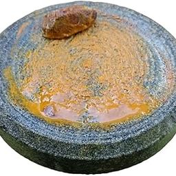 TEXBOX APPARELS Tumeric Heavy Rubbing Stone/Rubbing Stone For Sandalwood/Vasambu/Manjal/Calamus/Sweet Flag-Round Shape (4 Inch)-picture-40