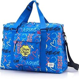 Polyester Chupa Chups, 31L Volume Duffle Bag with Individual Front Pocket & Water Bottle Pocket, for Men & Women - Blue Cola, 18 Cm-image-19