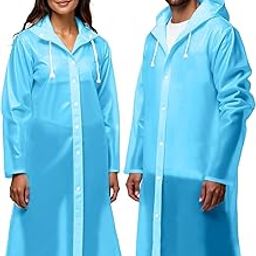 Rashi Unisex Waterproof Rain Coat With Hooded Full Sleeves,Poncho for Men & Women |Lightweight|Universal Size | EVA Material | Reusable | Raincoat for Camping, Hiking & Travelling, (pack of 1)-40