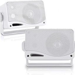 PYLE PLMR24 3.5-Inch 200 Watt 3-Way Weather Proof Mini Box Speaker System (White)-4