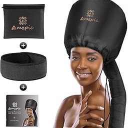 Bonnet Hood Hair Dryer Attachment - Soft, Adjustable Extra Large Bonnet Hair Dryer for Speeds Up Drying Time at Home, Easy to Use for Styling, Curling and Deep Conditioning (Black)-image-12