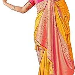 Cotton Banarasi Silk Saree for Women With Unstitched Blouse Piece-picture-41