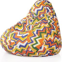 Style Homez Classic Cotton Canvas Geometric Printed Bean Bag XXXL Size Cover Only-image-74