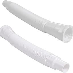 LuvBath Fitting White PVC Waste Pipe with Heavy Socket | Flexible Collapsible Drain Hose for Bathroom Basin and Kitchen Sink | 36 Inch Outlet Pipe Set of 2-image-65