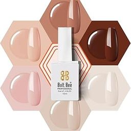 Bolt Bee Gel Nail Polish Kit - Set of 6 Colors: Fall, Winter, Nude, Coffee, Brown, Gray, Neutral, Dark Brown, LED, Soak Off-image-30