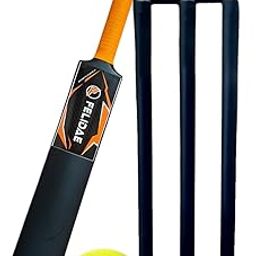 FELIDAE (Size – 3) Kids Plastic Cricket Bat Kit (6 to 12 Years) 1 Tennis Ball / 1 Plastic Bat/Full Wicket Set for Kids-image-2