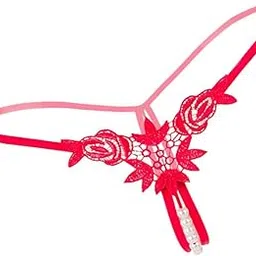 snappsy Lady Open Crotch Crotchless Panties Low Rise Hollow Flower Thongs Red-picture-20