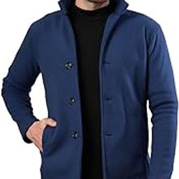 Cotton Polar Fleece Solid Overcoat for Men | Regular Fit Lapel Collar Long Jacket Overcoat | Winter Wear Men's Long Overcoat-image-37