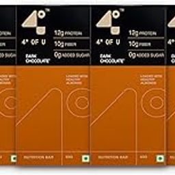 4 DEGREES OF U Daily Dark Chocolate Nutrition Bar ( Pack of 4 ) | 12g Protein, 10g Fiber | 25% RDA Calcium & Vitamin D3 | 0g Added Sugar | No Trans Fat | 63g Each | Muscle Strength, Digestive Balance, Metabolic Harmony, Bone Vitality-image-34