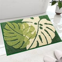 Roseate Two Leaf Super Soft (40x60 cm) Microfiber 2000 GSM Bath Mat Super Absorbent Anti-Skid Door Mats for Home/Bathroom Mat/Bedroom/Kitchen/Floor Mat (Green) Pack of 1-13