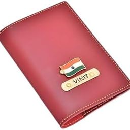 Personalised Cover ? Custom Name Travel Wallet | Synthetic Vegan Leather Passport Holder with Name Tag & Charm | Travel Accessories for Men & Women-image-75