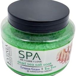 EVENIA Spa Grade Pedicure & Manicure Salt Refreshing Foot and Hand Bath Soak with Aromatic Essential Oils Softens, Exfoliates, and Moisturizes for a Luxurious Experience (Lemon Grass)-image-79