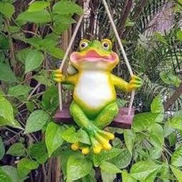 Brotherhood Enterprise Modern Design Resin Frog Swinging Frog Garden Figurine Outdoor Frog Wind Chime Swing Animal Wind Bell Resin Hanging Ornament Toy Window Decoration Yard Hanging Ornament Décor-image-28