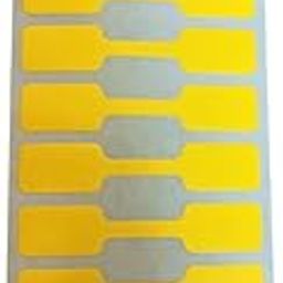 BAR-CODING TECH®, 1200 Pcs, Yellow Jewelry Price Tags, Glossy Finish, Dumbbell Self Adhesive Blank Jewelry Stickers for Bracelet, Ring, Necklace, Earring, Clothing Display (1 Roll, 1200 Labels/Roll)-97