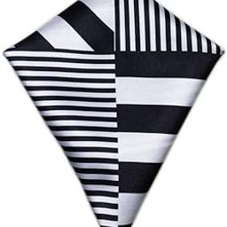Black and White Printed Pocket Square for Men-image-88