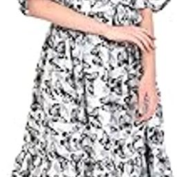 ARUTY Gown Collared Neck Crepe Blend White Casual Gown for Women M-picture-37