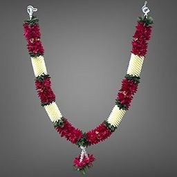 SHRI MATAJI Store Artificial Mala for God Photo Frame Home Decoration Multipurpose (Maroon)-21