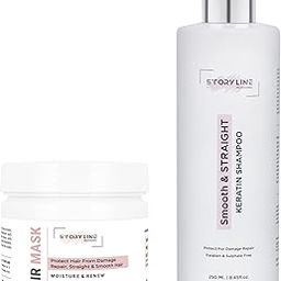 STORY LINE PROFESSIONAL Smooth & Straight Keratin Shampoo 500ml + Hair Mask 500g | Paraben & Sulphate Free | Argan Oil & Hydrolyzed Protein | Protects Hair from Damage | Moisture & Repair Treatment for Smooth, Silky Hair (250ml +200gm)-5