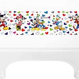 Homestic Disney Team Mickey Print Bathroom Stool|Durable Plastic Stool for Kitchen|Stool for Kids|Patla for Toilet (White)-image-60