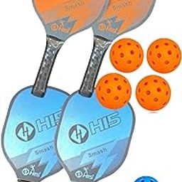 Premium Wooden Pickle Racket Set of 2 Pair with 8 Balls and 2 Racket Bags | Lightweight Durable Paddle | Comfortable Grip for Indoor & Outdoor Pickleball, Tennis, Badminton, etc_BSM_13-image-94