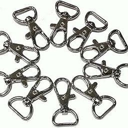Lobster Claw Clasps Swivel Lanyards Trigger Snap Hooks Strap for DIY Bags Art Crafts Jewelry Findings Keychain Key Rings Connector 36mm (Silver, 10)-picture-21