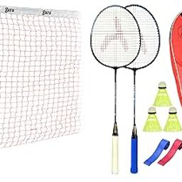 Guru Chemeli Combo-1 Two Racket & 2 PVC Grip & 1 Cover & 3 Shuttlecock and 1 Badminton Net; Badminton Set ; SIze27 inch-picture-2